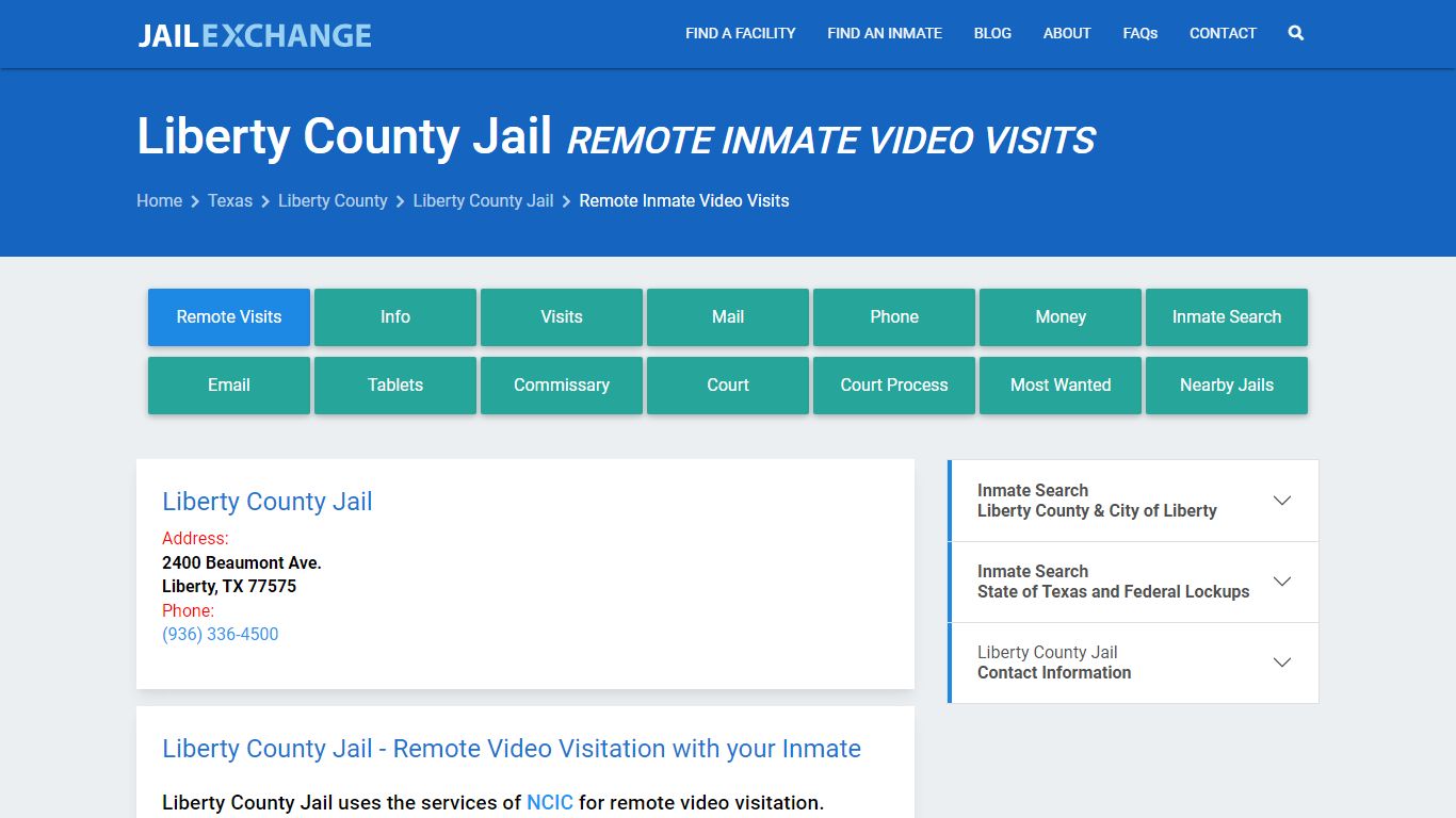 Video Visitation - Liberty County Jail, TX - Jail Exchange